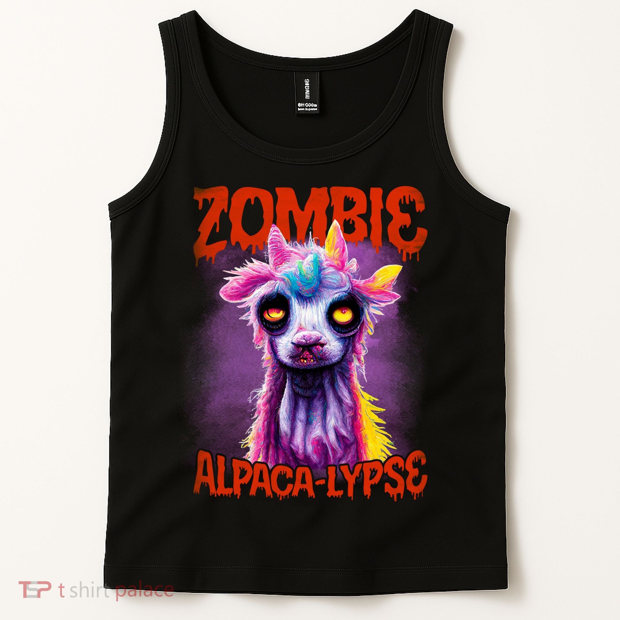 Zombie Alpaca Lypse Halloween Llama Spooky Costumes Graphic Plus Size Tank Top