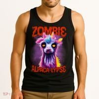 Zombie Alpaca Lypse Halloween Llama Spooky Costumes Graphic Plus Size Tank Top thumb 3