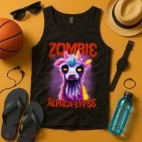 Zombie Alpaca Lypse Halloween Llama Spooky Costumes Graphic Plus Size Tank Top thumb 4