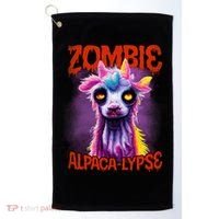 Zombie Alpaca Lypse Halloween Llama Spooky Costumes Graphic Plus Size Golf Towel thumb 0