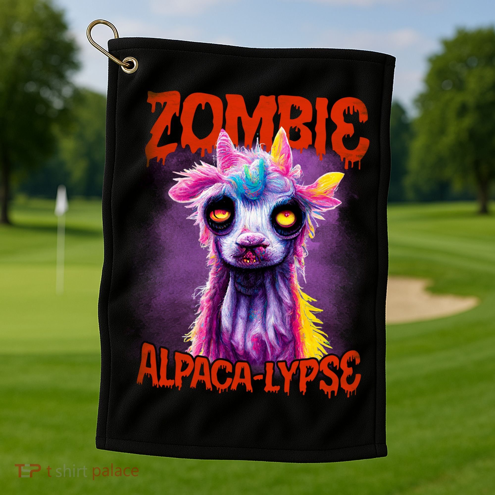 Zombie Alpaca Lypse Halloween Llama Spooky Costumes Graphic Plus Size Golf Towel