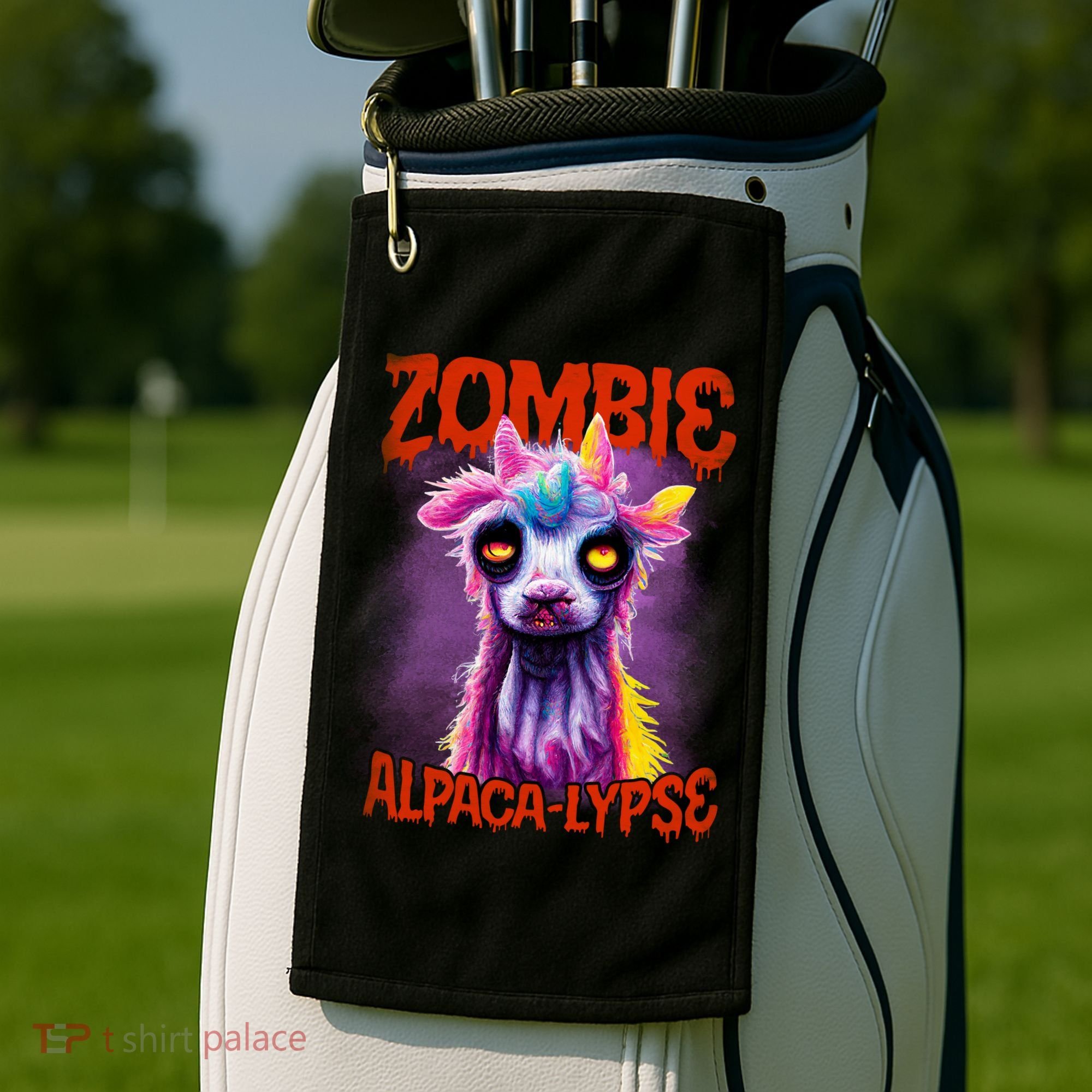 Zombie Alpaca Lypse Halloween Llama Spooky Costumes Graphic Plus Size Golf Towel