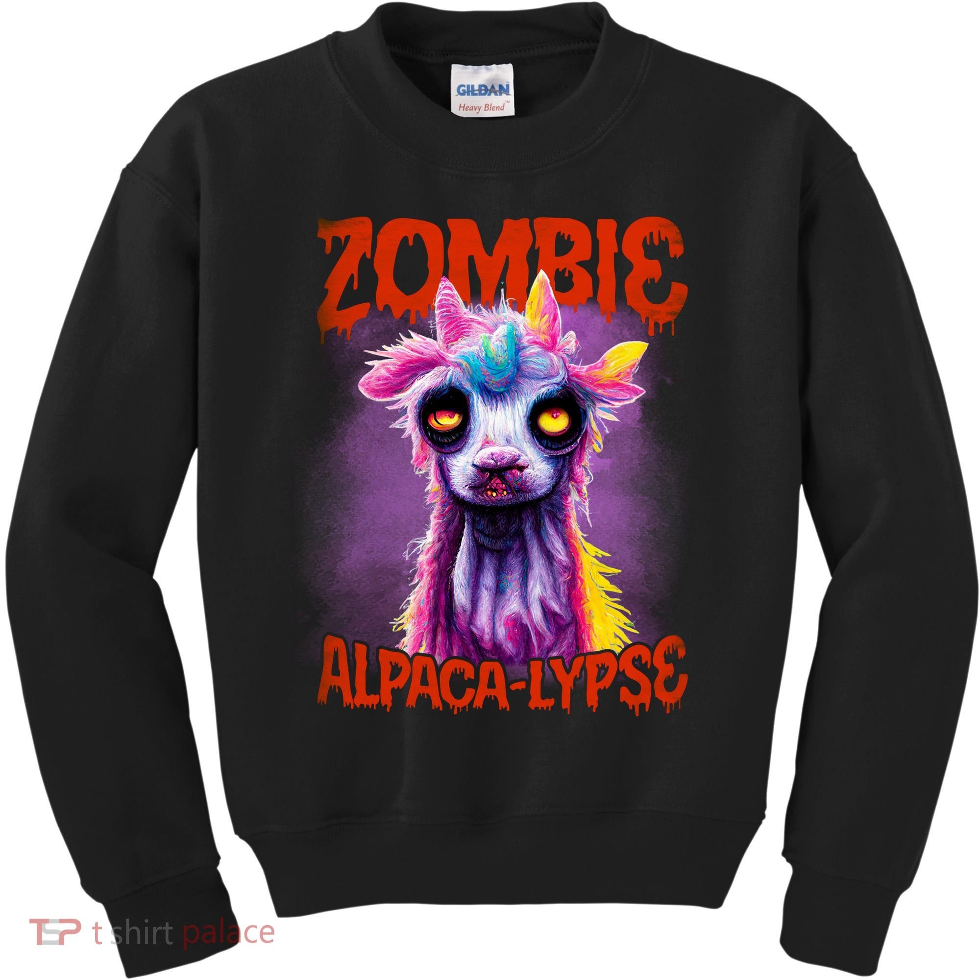 Zombie Alpaca Lypse Halloween Llama Spooky Costumes Graphic Plus Size Kids Sweatshirt