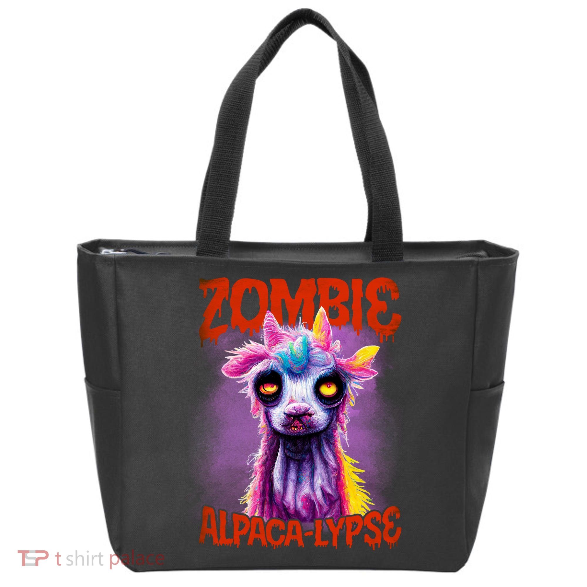 Zombie Alpaca Lypse Halloween Llama Spooky Costumes Graphic Plus Size Tote Bag
