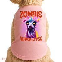 Zombie Alpaca Lypse Halloween Llama Spooky Costumes Graphic Plus Size Doggie Tank thumb 0
