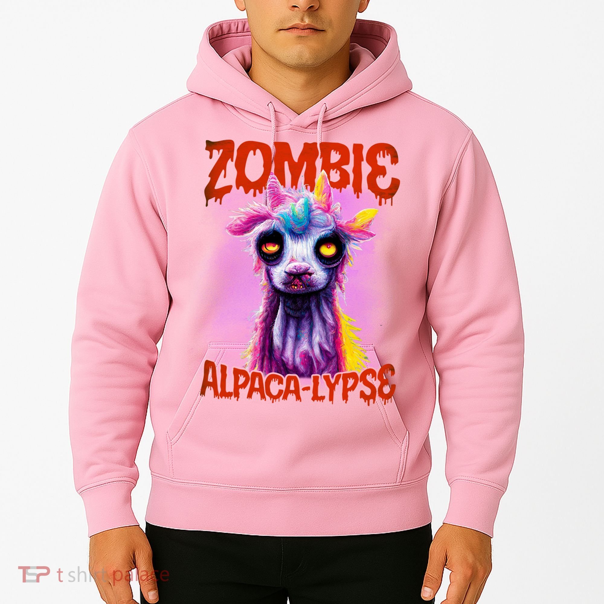 Zombie Alpaca Lypse Halloween Llama Spooky Costumes Graphic Plus Size Hoodie