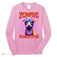Zombie Alpaca Lypse Halloween Llama Spooky Costumes Graphic Plus Size Long Sleeve Shirt thumb 0