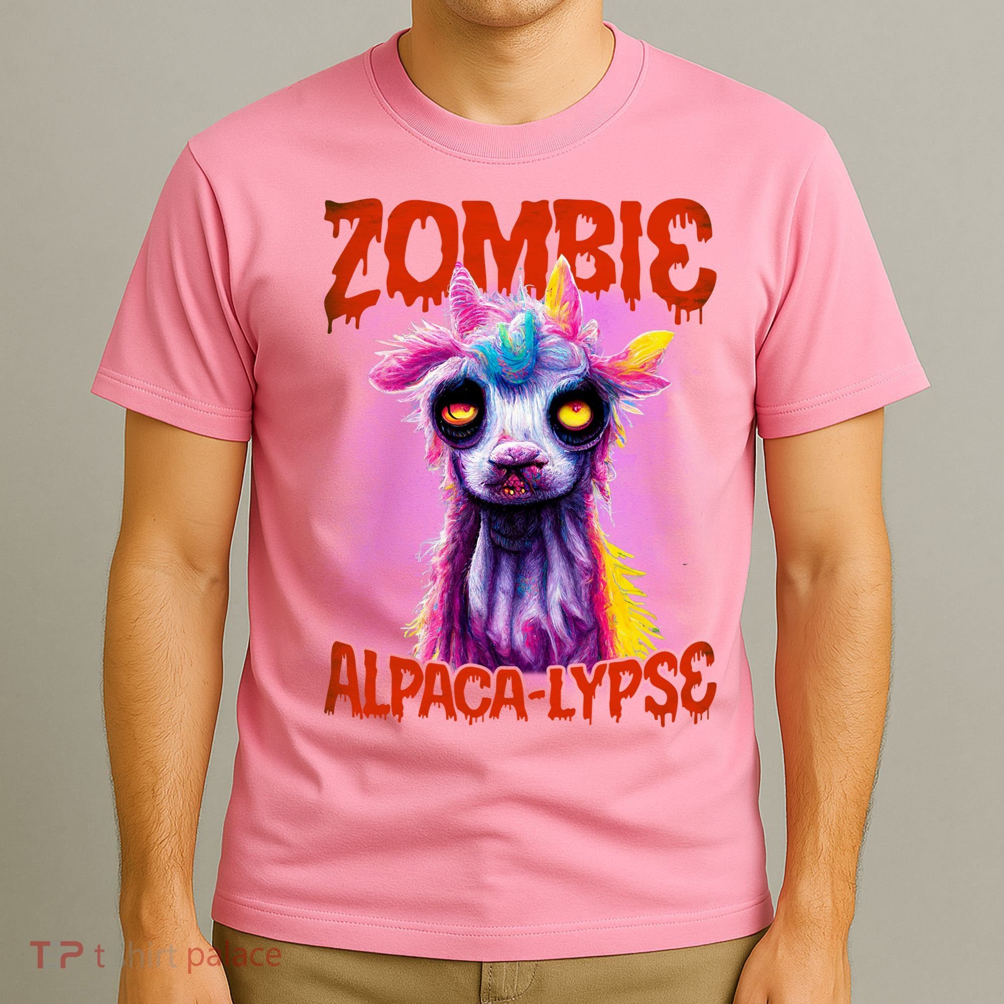 Zombie Alpaca Lypse Halloween Llama Spooky Costumes Graphic Plus Size T-Shirt