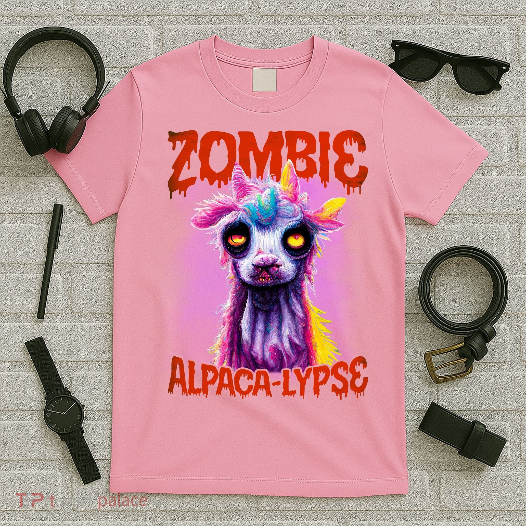 Zombie Alpaca Lypse Halloween Llama Spooky Costumes Graphic Plus Size T-Shirt