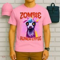 Zombie Alpaca Lypse Halloween Llama Spooky Costumes Graphic Plus Size T-Shirt thumb 6