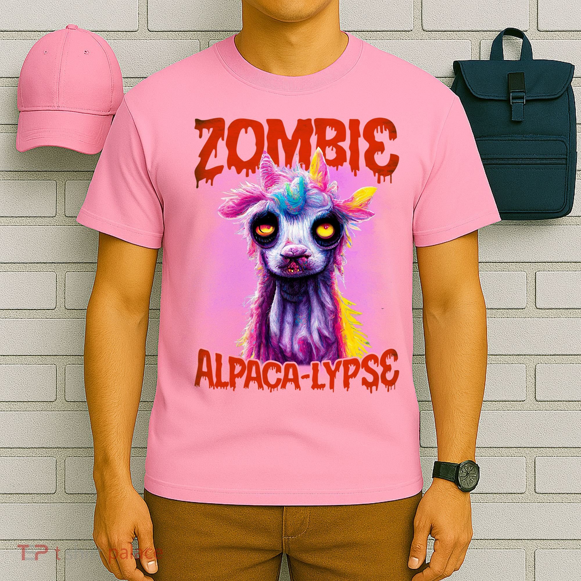 Zombie Alpaca Lypse Halloween Llama Spooky Costumes Graphic Plus Size T-Shirt