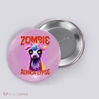 Zombie Alpaca Lypse Halloween Llama Spooky Costumes Graphic Plus Size Button thumb 0