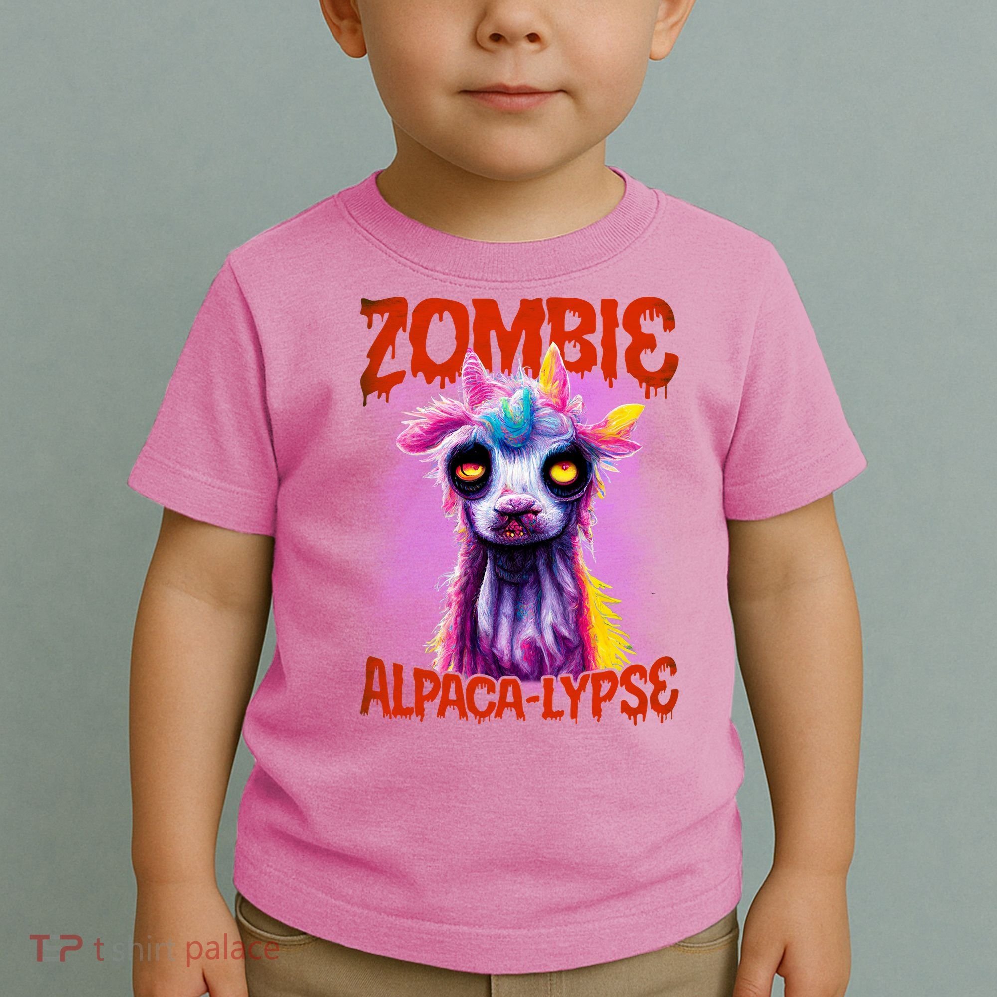 Zombie Alpaca Lypse Halloween Llama Spooky Costumes Graphic Plus Size Toddler T-Shirt