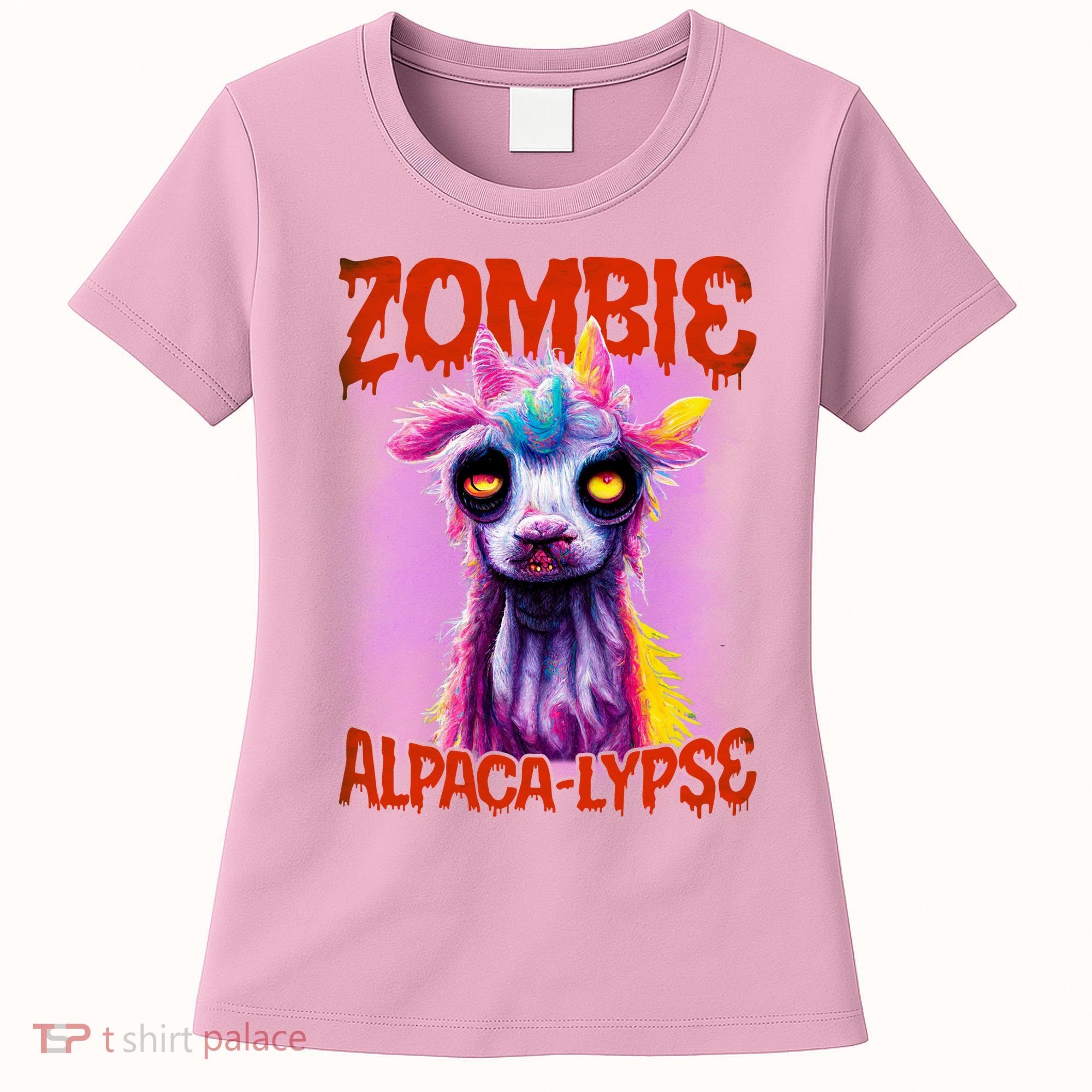 Zombie Alpaca Lypse Halloween Llama Spooky Costumes Graphic Plus Size Women's T-Shirt