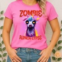 Zombie Alpaca Lypse Halloween Llama Spooky Costumes Graphic Plus Size Women's T-Shirt thumb 2