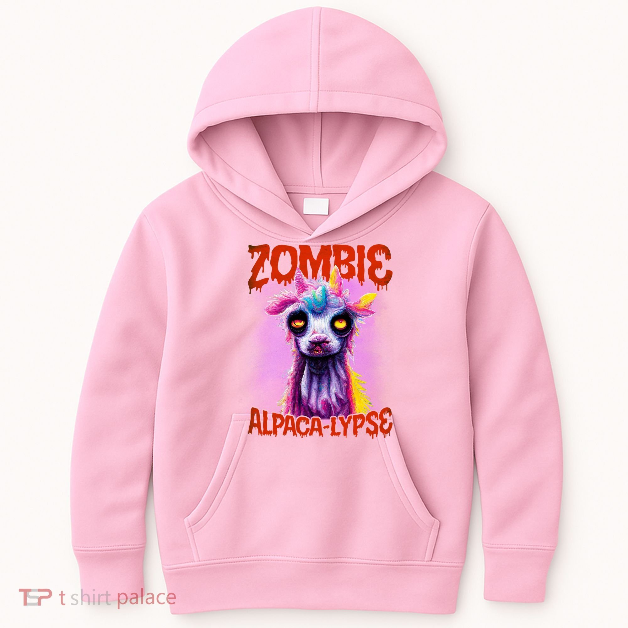 Zombie Alpaca Lypse Halloween Llama Spooky Costumes Graphic Plus Size Kids Hoodie