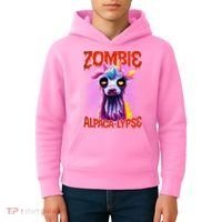 Zombie Alpaca Lypse Halloween Llama Spooky Costumes Graphic Plus Size Kids Hoodie thumb 4