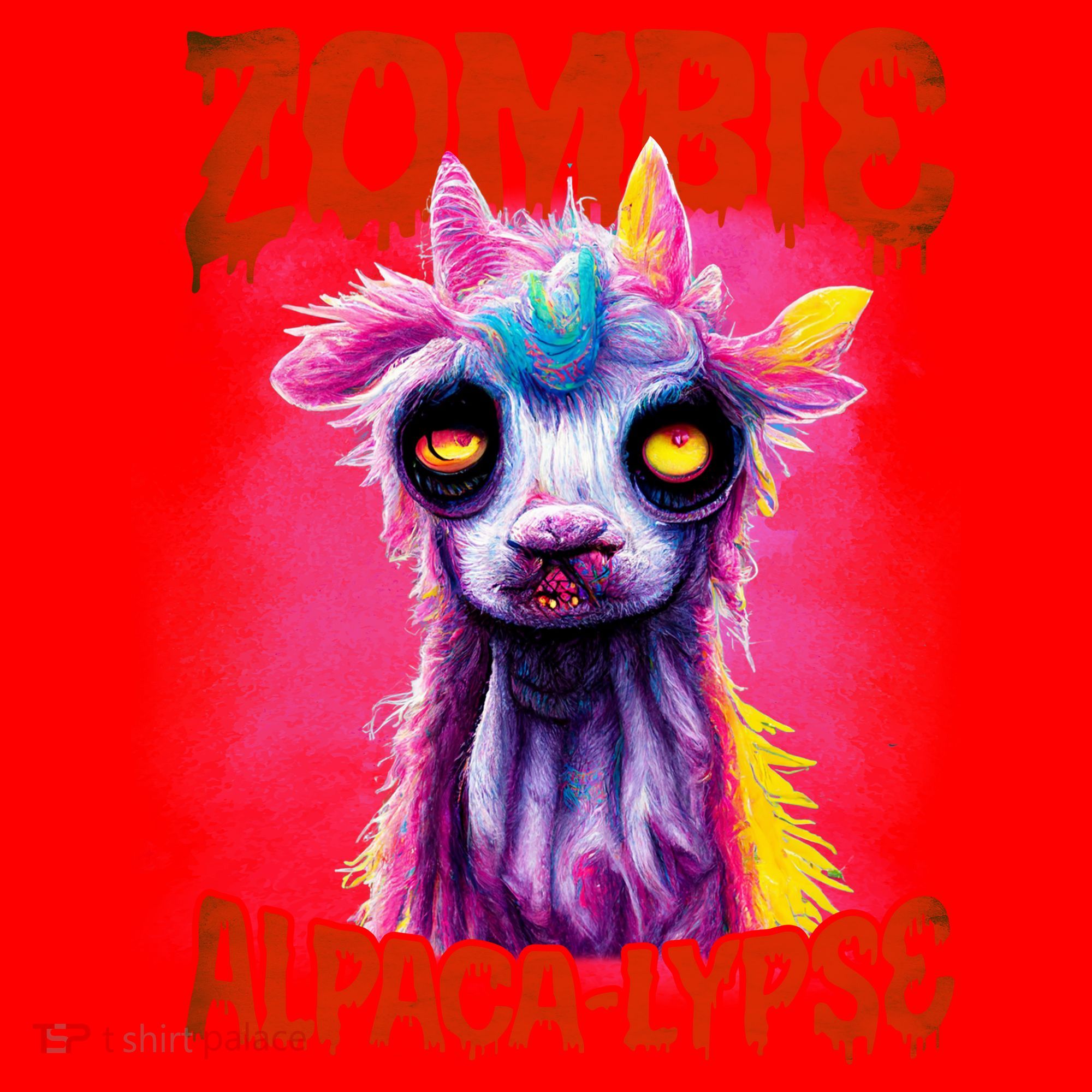 Zombie Alpaca Lypse Halloween Llama Spooky Costumes Graphic Plus Size Santa Hat