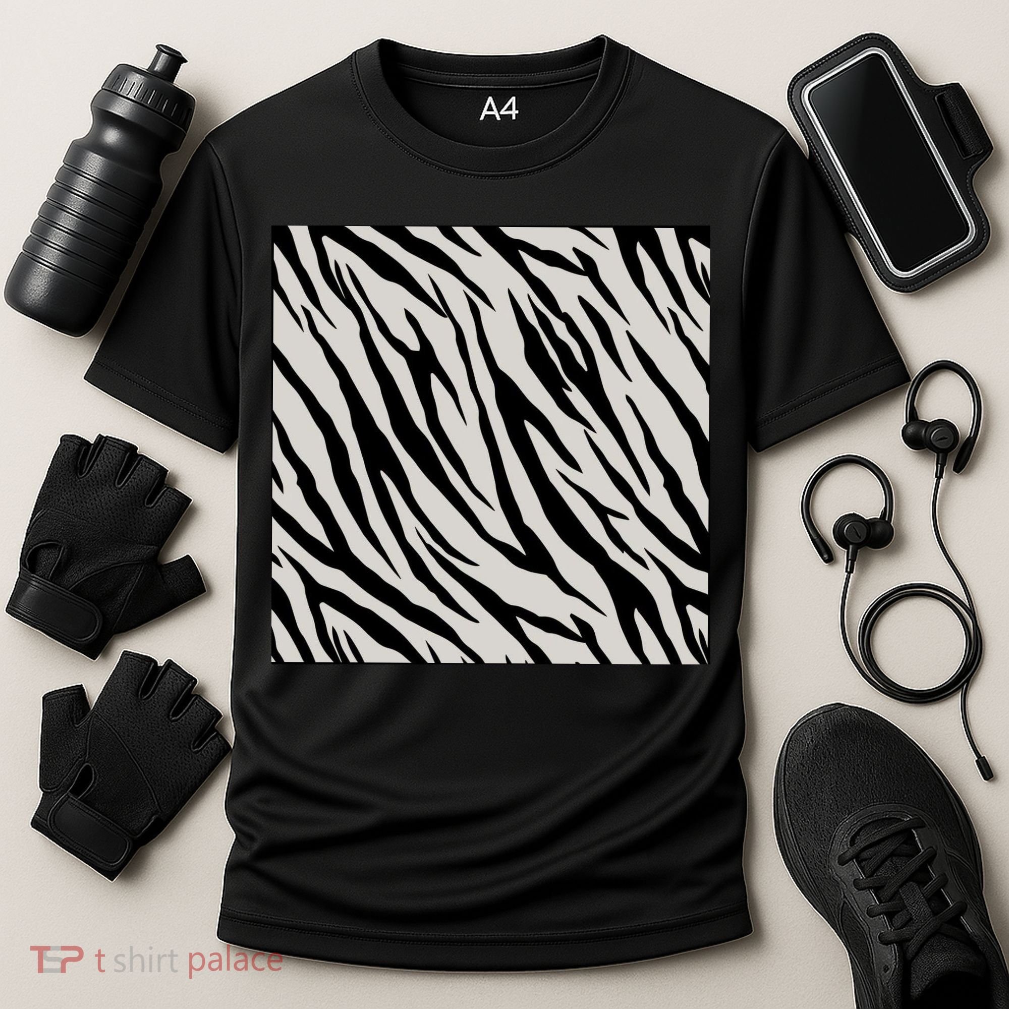 Zebra Animal Print Cooling Performance Crew T-Shirt