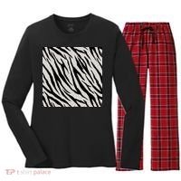 Zebra Animal Print Women's Long Sleeve Flannel Pajama Set  thumb 0