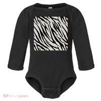 Zebra Animal Print Baby Long Sleeve Bodysuit thumb 0