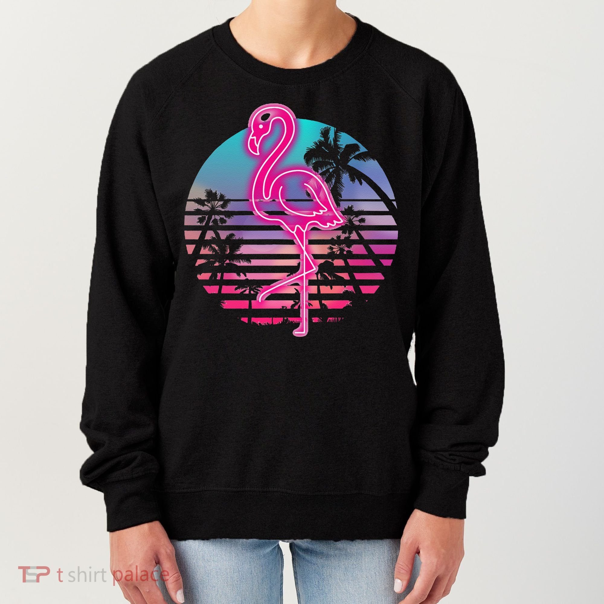 Zoo Animal Tropic Summer Sunrise Gift Flamingo Women's Sweatshirt