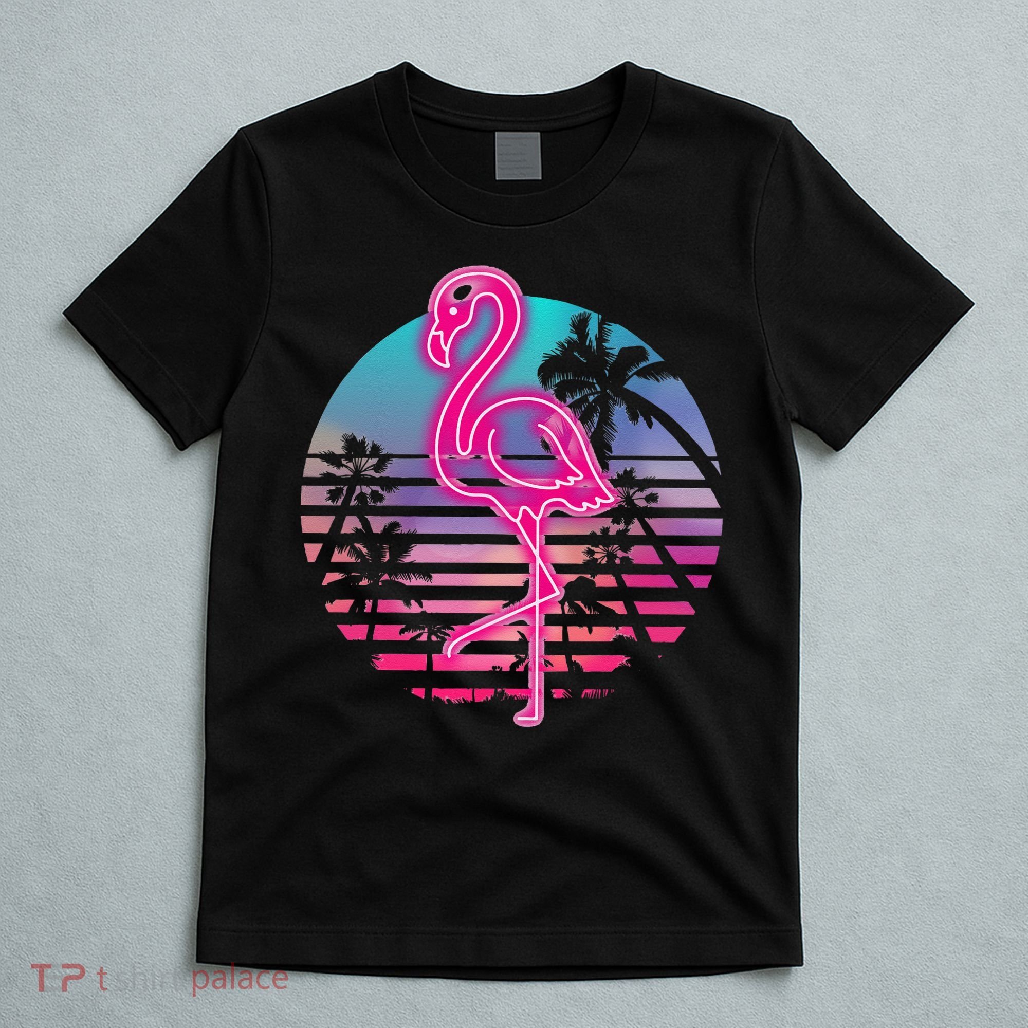 Zoo Animal Tropic Summer Sunrise Gift Flamingo T-Shirt