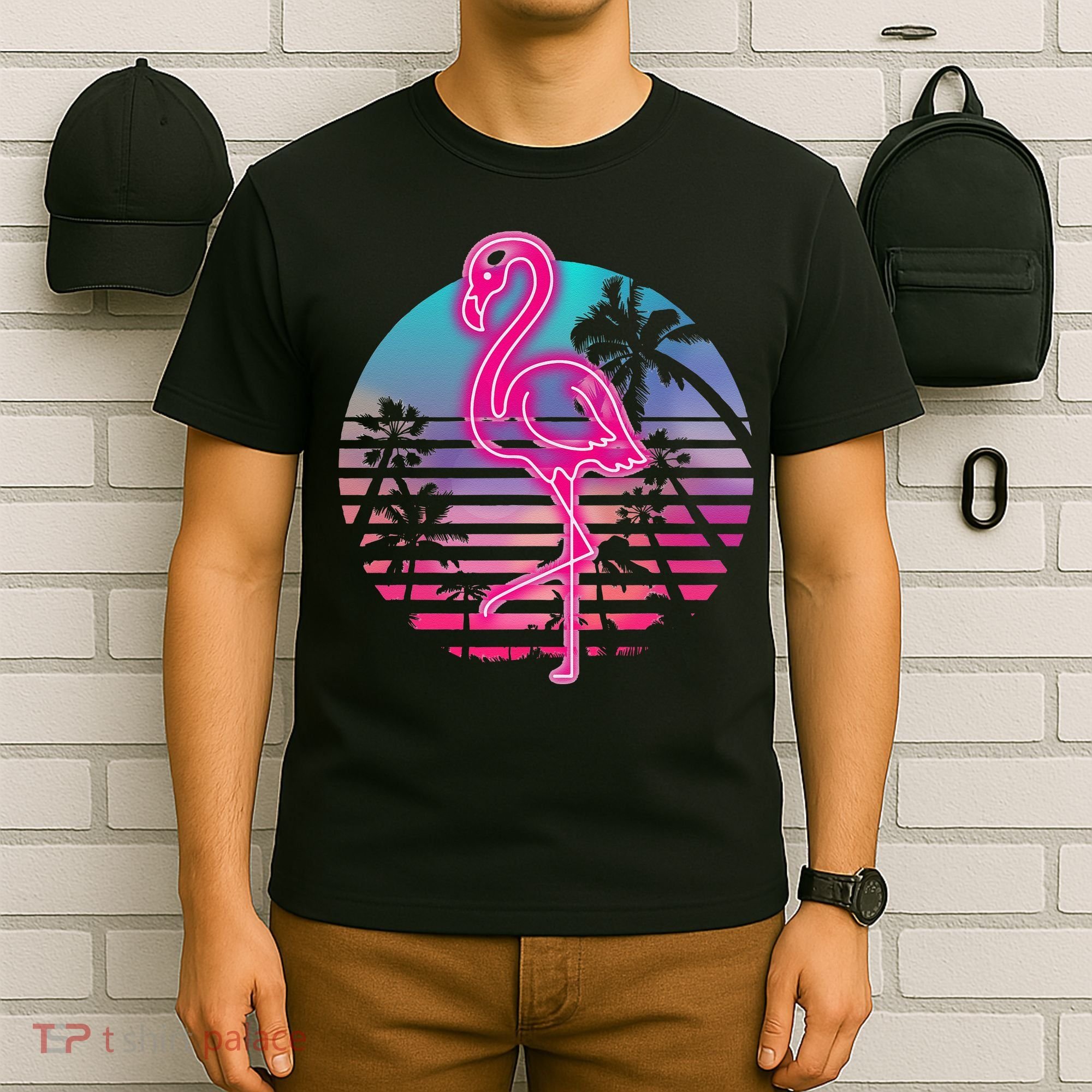 Zoo Animal Tropic Summer Sunrise Gift Flamingo T-Shirt