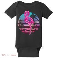 Zoo Animal Tropic Summer Sunrise Gift Flamingo Baby Bodysuit thumb 0