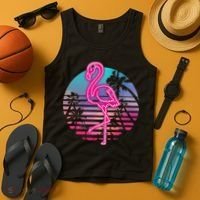 Zoo Animal Tropic Summer Sunrise Gift Flamingo Tank Top thumb 4