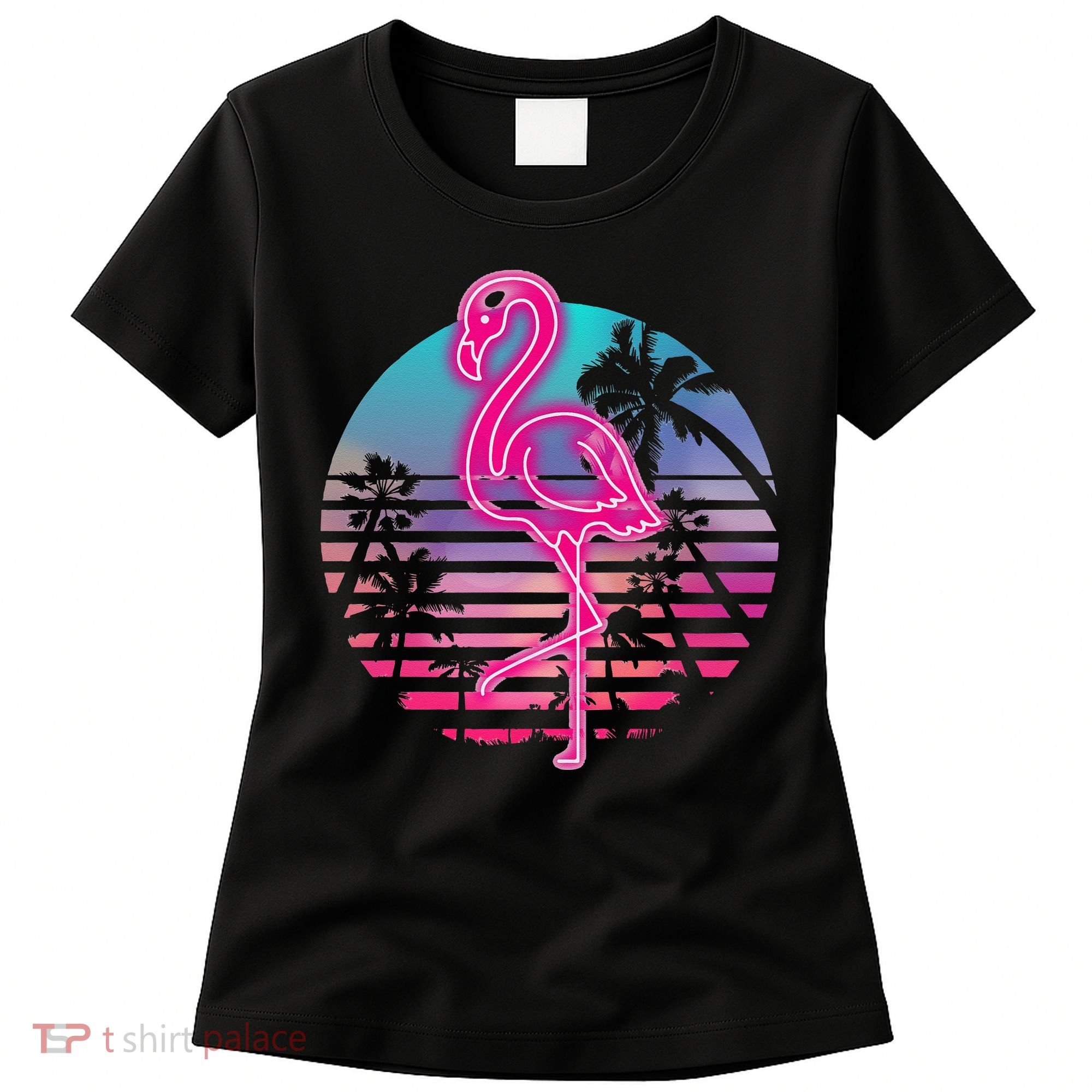 Zoo Animal Tropic Summer Sunrise Gift Flamingo Women's T-Shirt