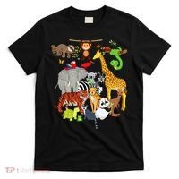 Zoo Animals Wildlife Birthday Party Zoo Day 26 Animals T-Shirt thumb 0