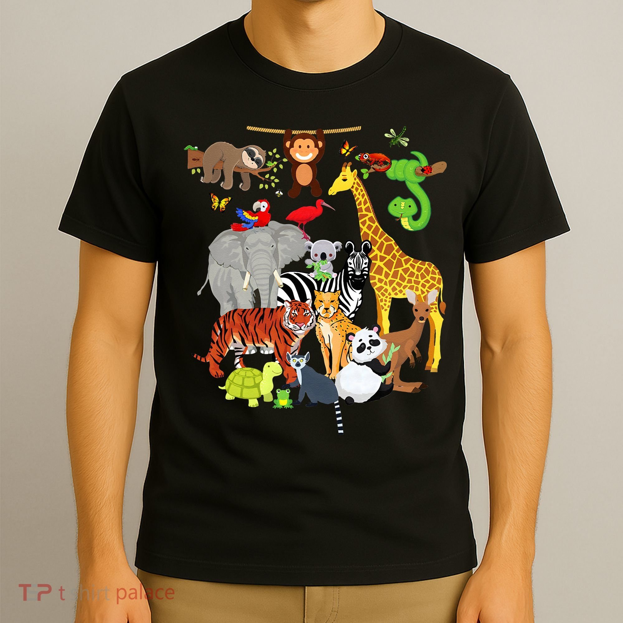 Zoo Animals Wildlife Birthday Party Zoo Day 26 Animals T-Shirt