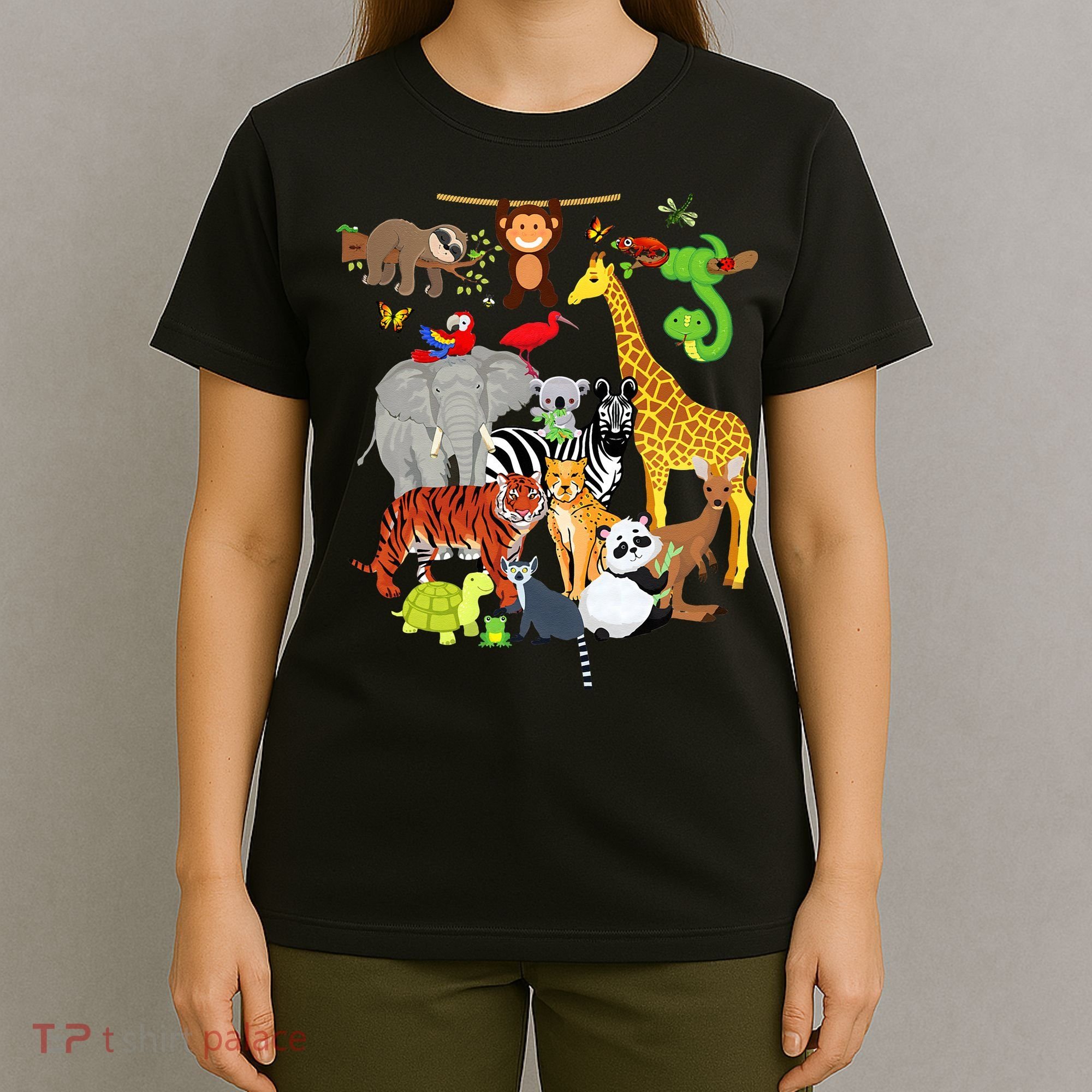 Zoo Animals Wildlife Birthday Party Zoo Day 26 Animals T-Shirt
