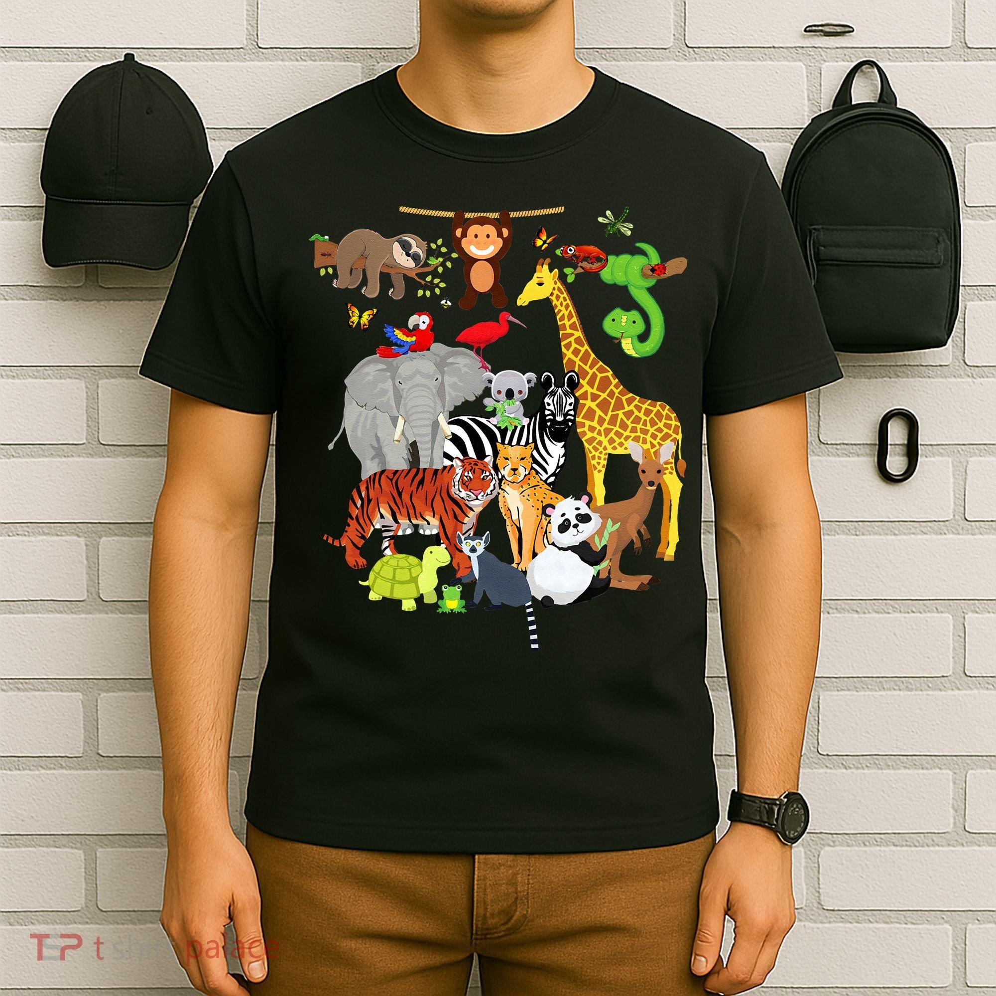 Zoo Animals Wildlife Birthday Party Zoo Day 26 Animals T-Shirt
