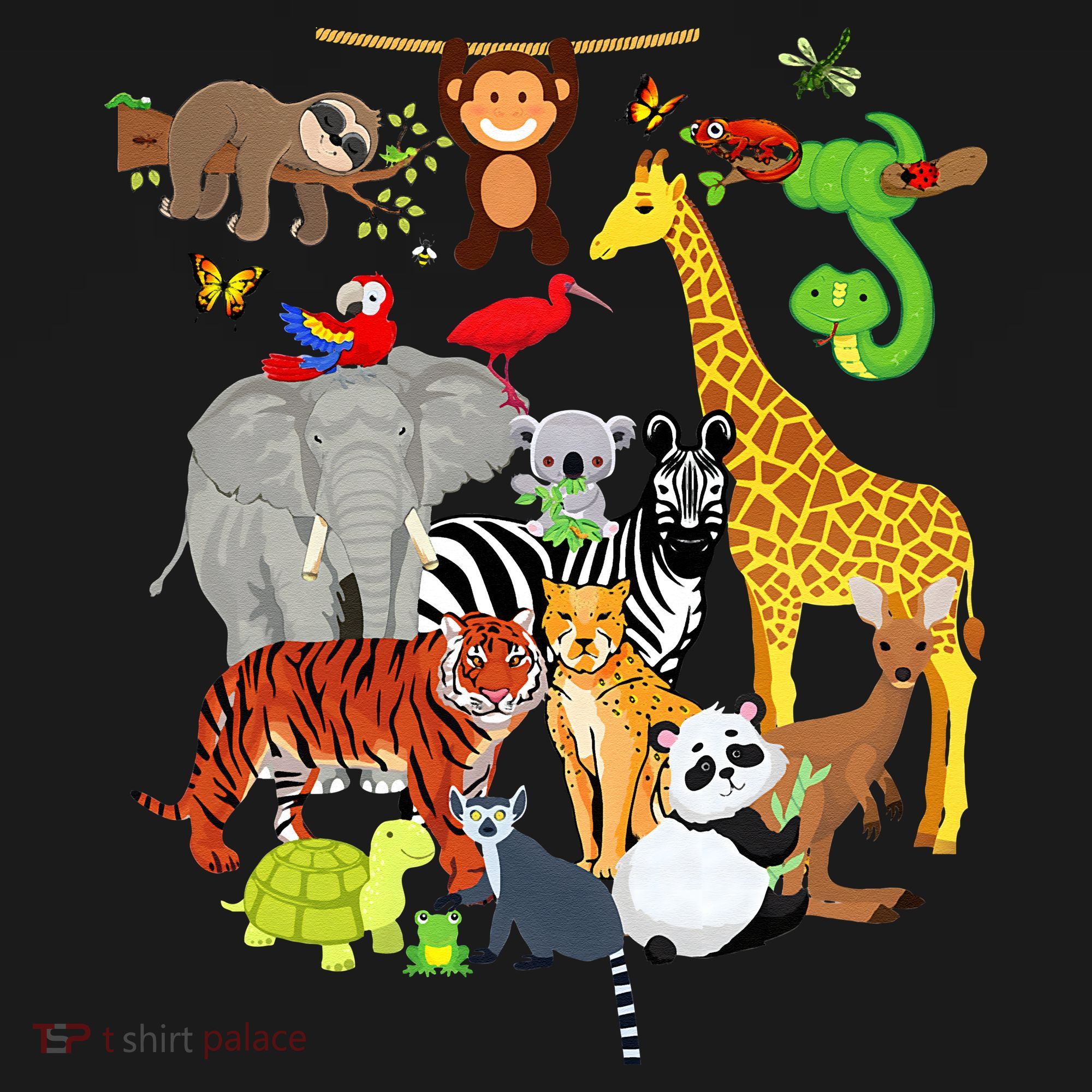 Zoo Animals Wildlife Birthday Party Zoo Day 26 Animals Women's Tank Top