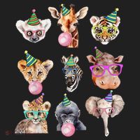 Zoo Animals Wildlife Birthday Party Zoo Day Animals Women's Sweatshirt thumb 2