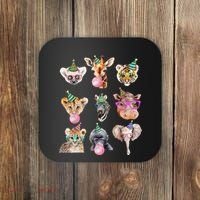 Zoo Animals Wildlife Birthday Party Zoo Day Animals Coaster thumb 0