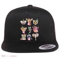 Zoo Animals Wildlife Birthday Party Zoo Day Animals Flat Bill Trucker Hat thumb 0