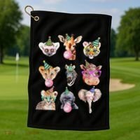 Zoo Animals Wildlife Birthday Party Zoo Day Animals Golf Towel thumb 1