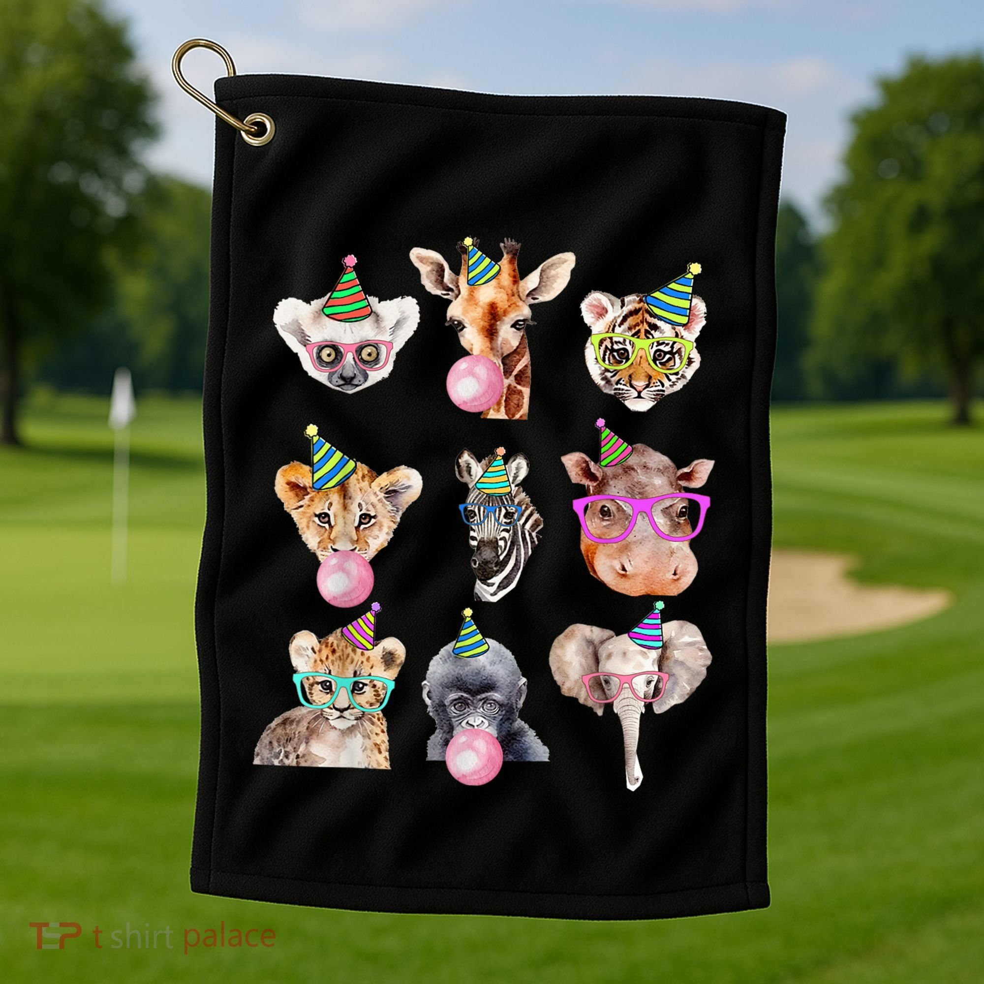 Zoo Animals Wildlife Birthday Party Zoo Day Animals Golf Towel