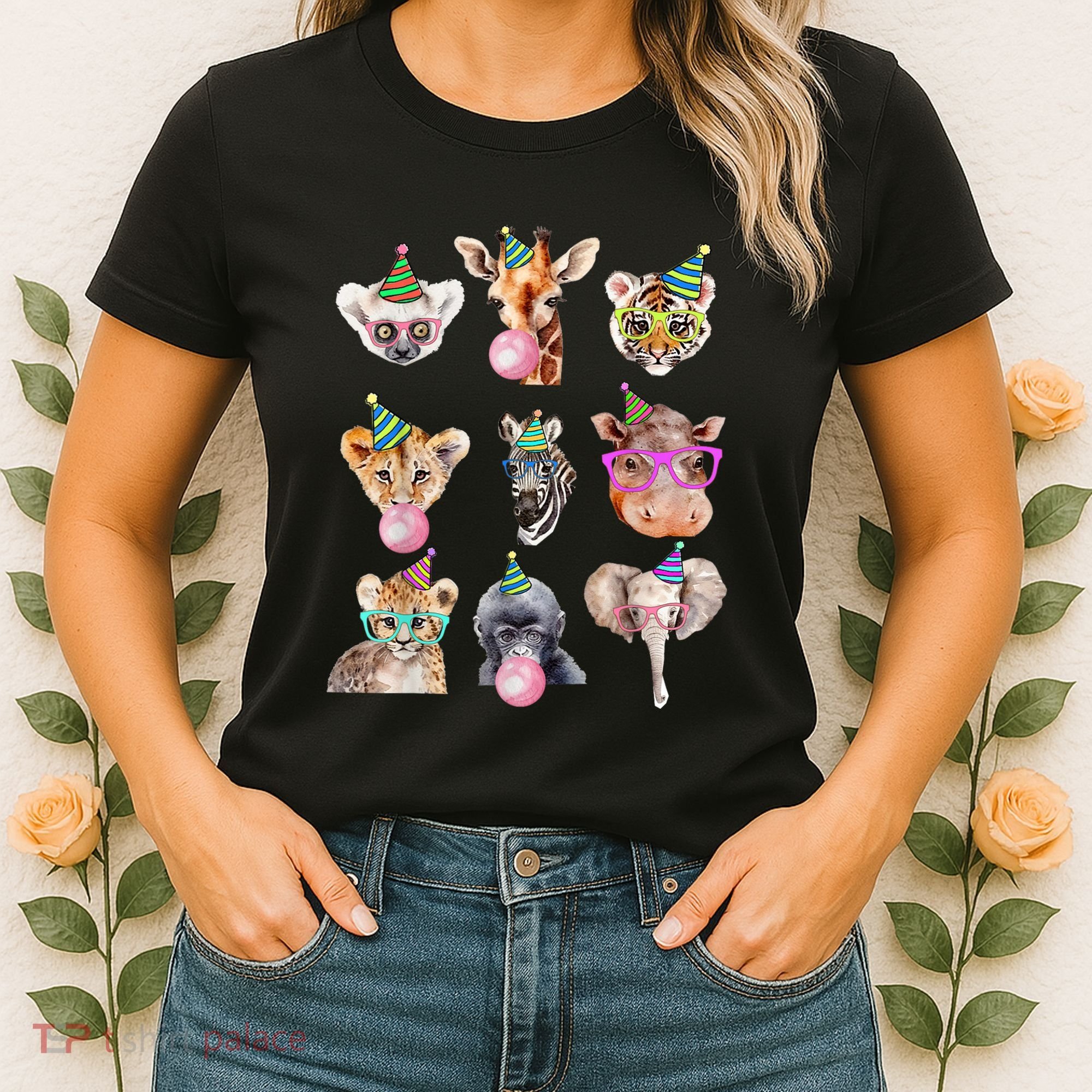 Zoo Animals Wildlife Birthday Party Zoo Day Animals Women's T-Shirt