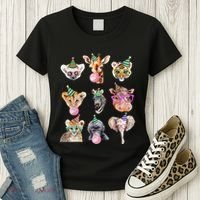 Zoo Animals Wildlife Birthday Party Zoo Day Animals Women's T-Shirt thumb 3