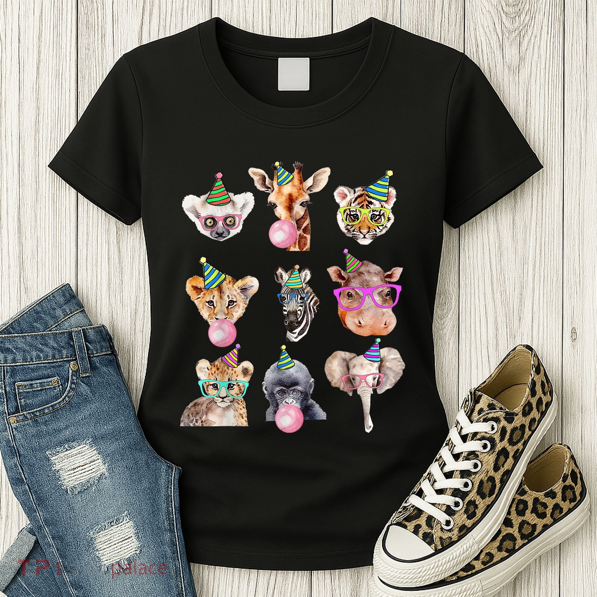 Zoo Animals Wildlife Birthday Party Zoo Day Animals Women's T-Shirt