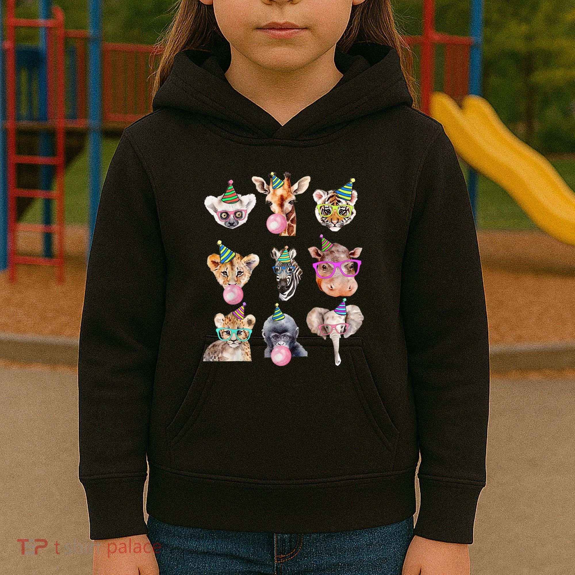 Zoo Animals Wildlife Birthday Party Zoo Day Animals Kids Hoodie