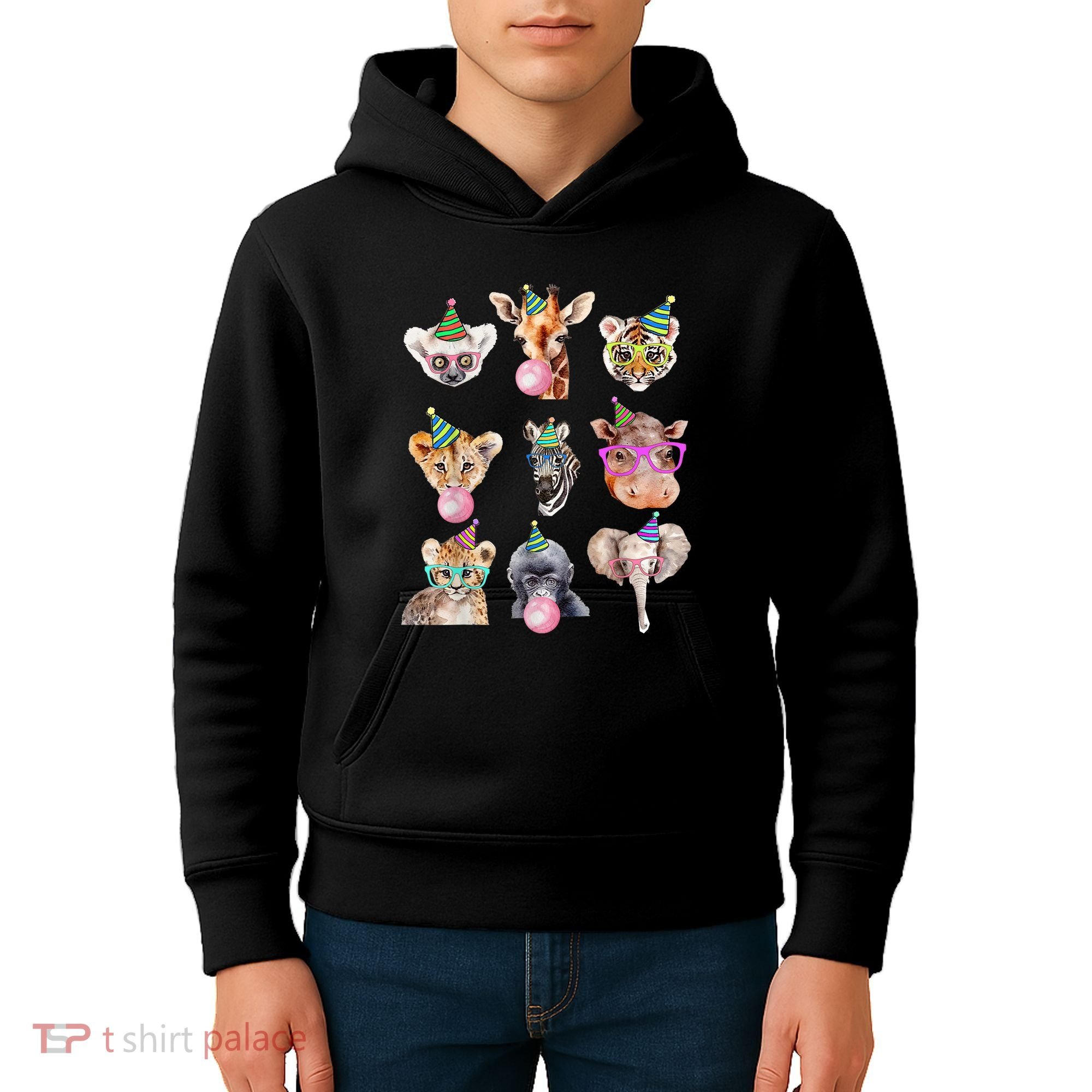 Zoo Animals Wildlife Birthday Party Zoo Day Animals Kids Hoodie