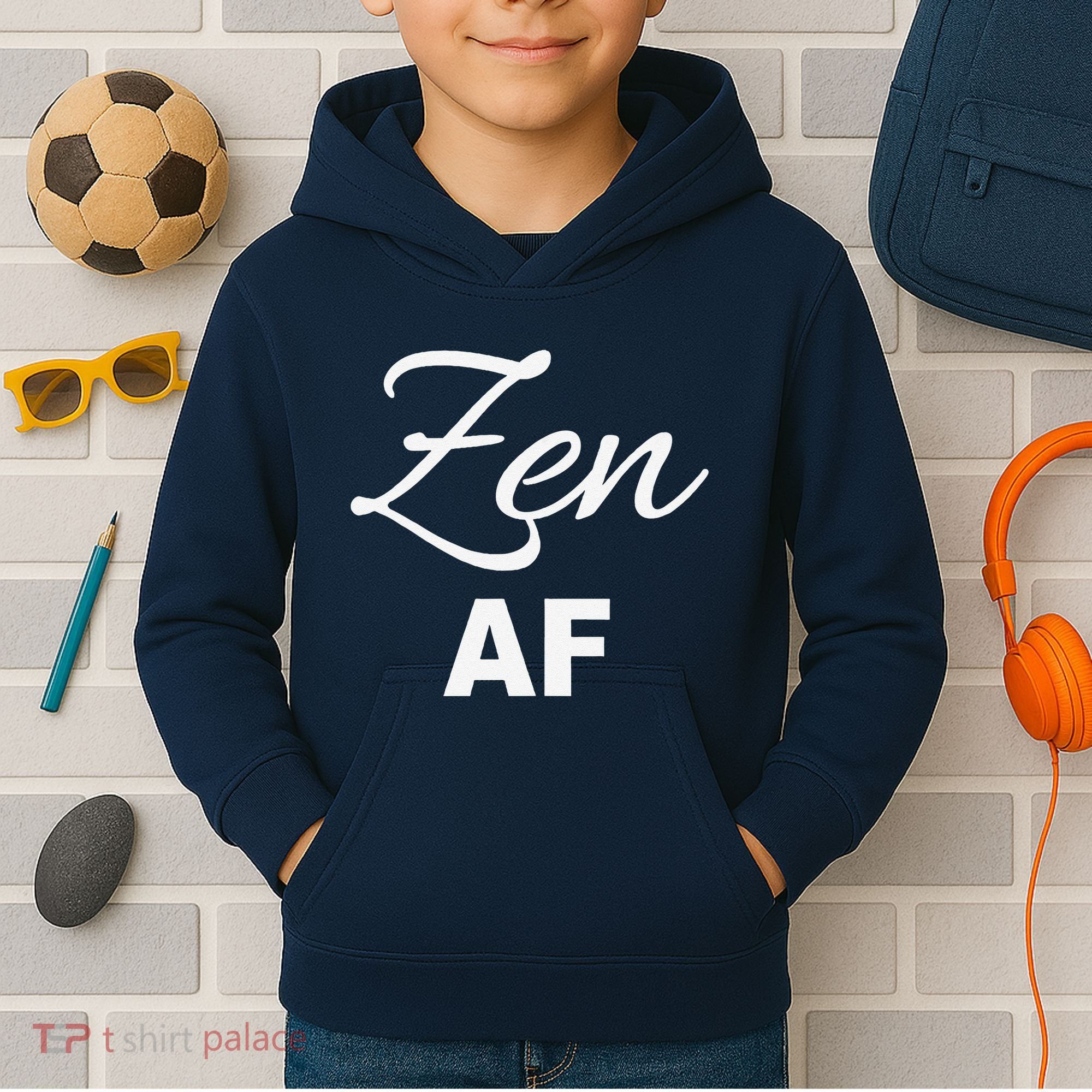 Zen Af Yoga Spiritual Meditation Kids Hoodie