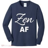 Zen Af Yoga Spiritual Meditation Kids Long Sleeve Shirt thumb 0