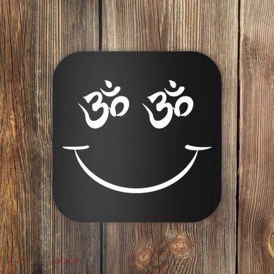 Zen Buddha Buddhist OM AUM Smiley Coaster