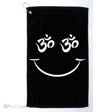 Zen Buddha Buddhist OM AUM Smiley Golf Towel